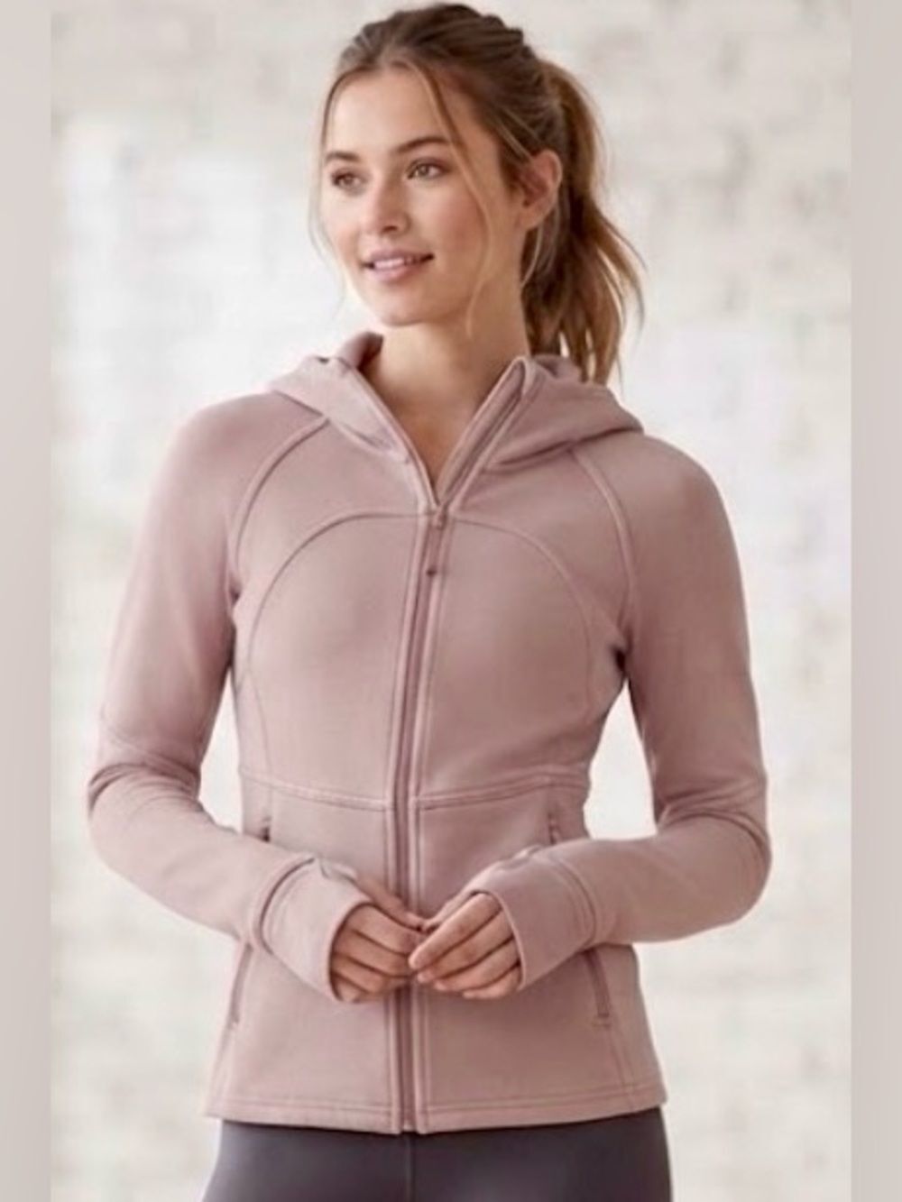 Lululemon athletica Rose Taupe Full-Zip Hooded Jacket 8